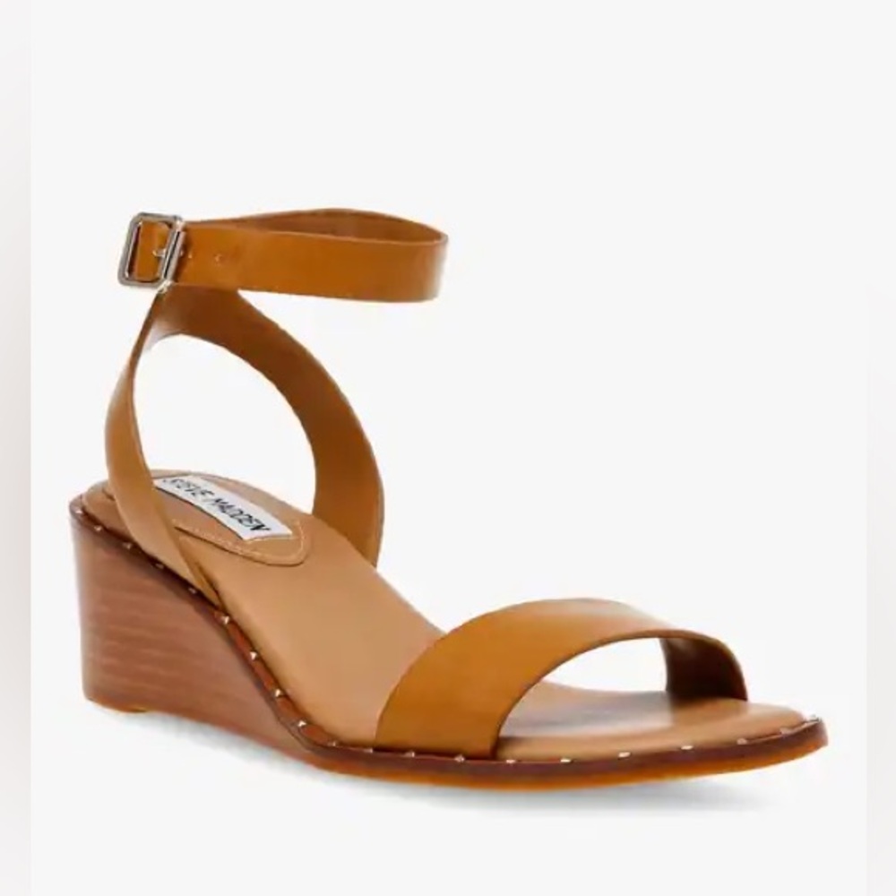 Steve Madden Brown Ankle Strap Wedges